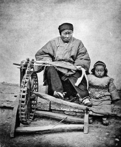 Woman and Child with Spinning Wheel, c.1870s by John Thomson